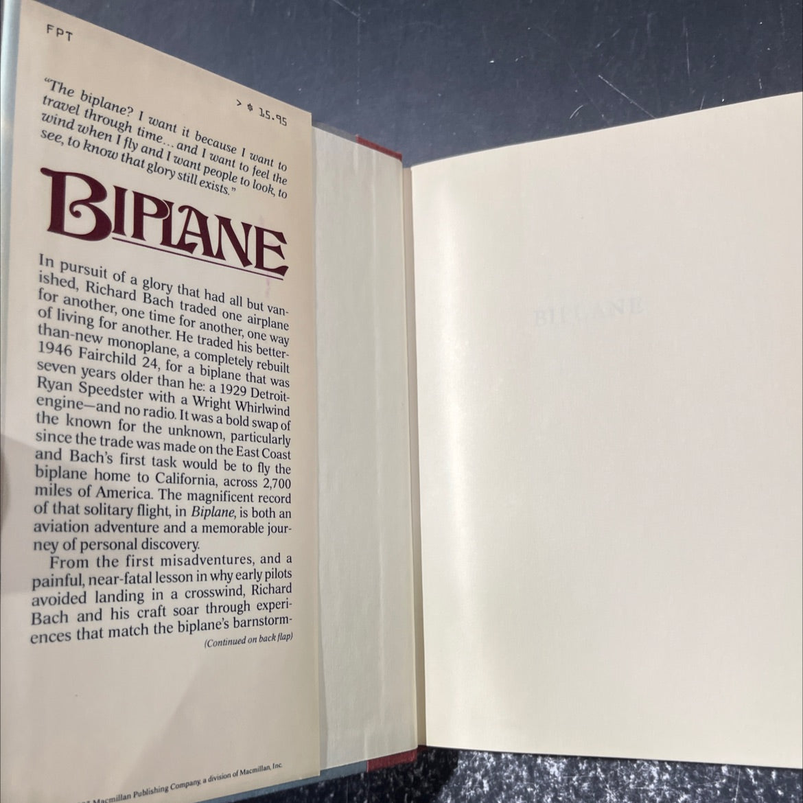 biplane book, by richard bach, 1983 Hardcover image 4