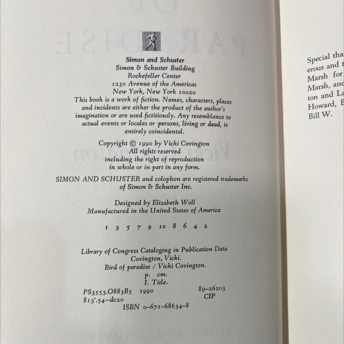 SIGNED bird of paradise book, by Vicki Covington, 1990 Hardcover image 3