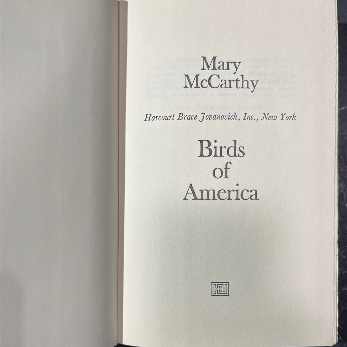 birds of america book, by mary mccarthy, 1971 Hardcover image 2
