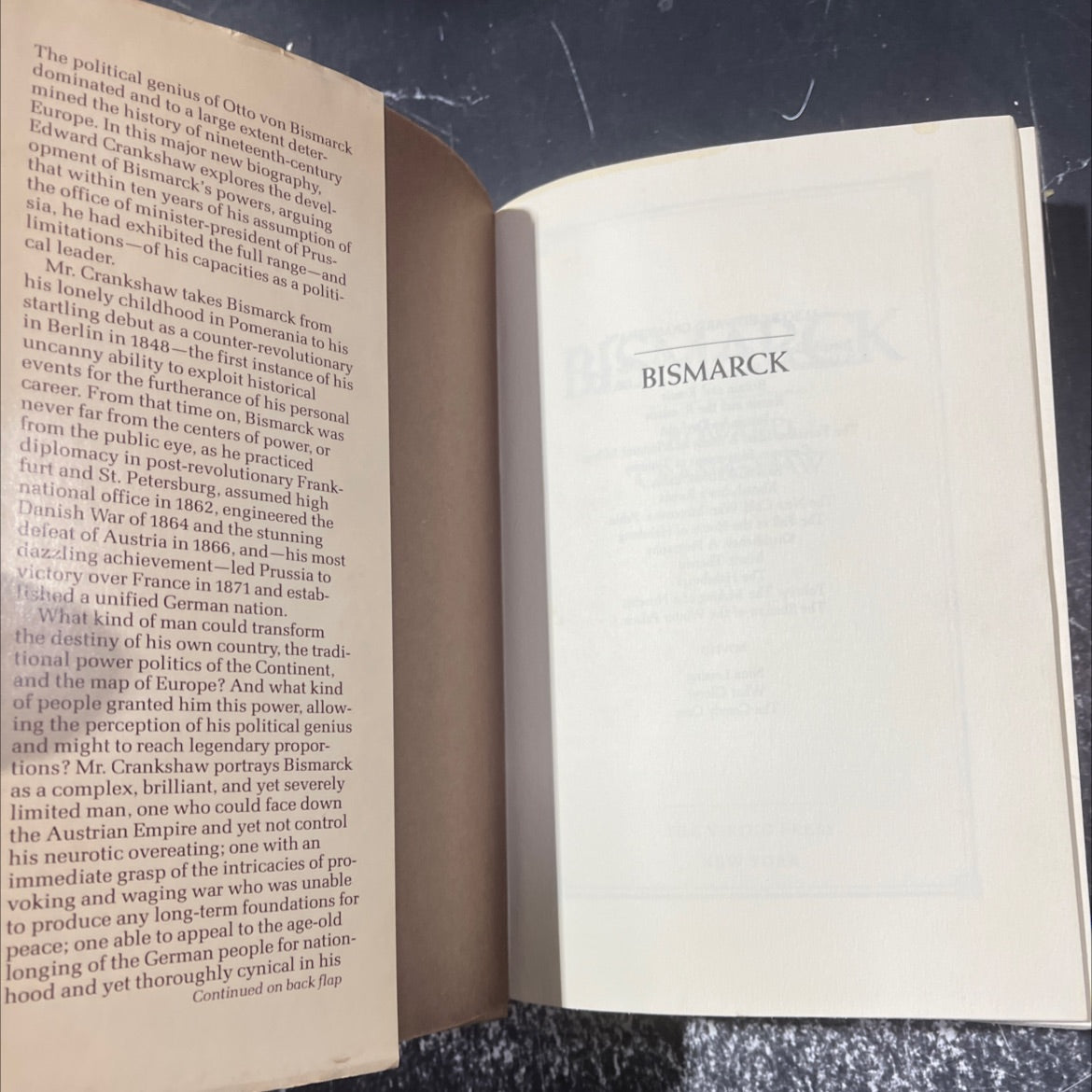 bismarck book, by edward crankshaw, 1981 Hardcover image 4