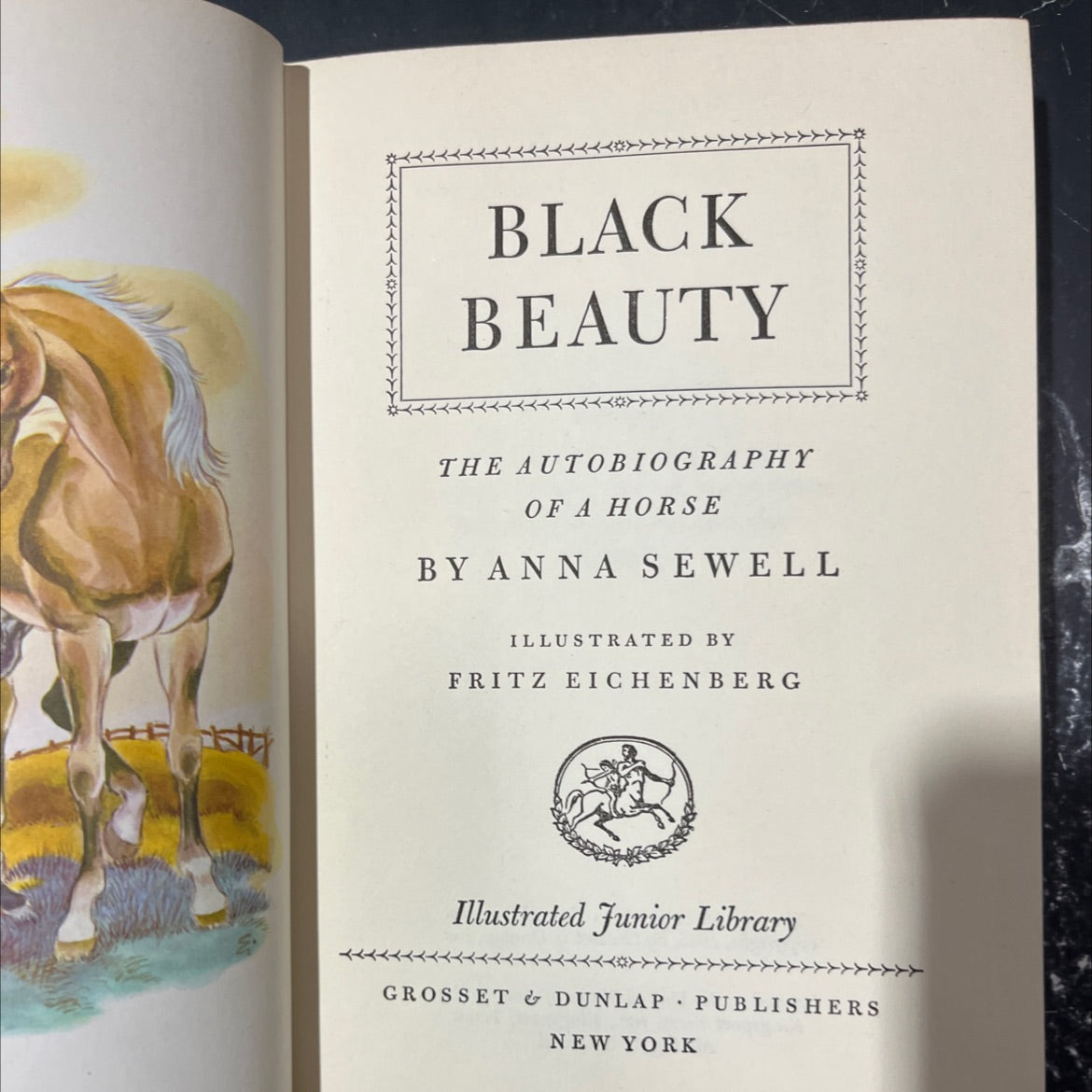 black beauty the autobiography of a horse book, by anna sewell, 1945 Hardcover image 2