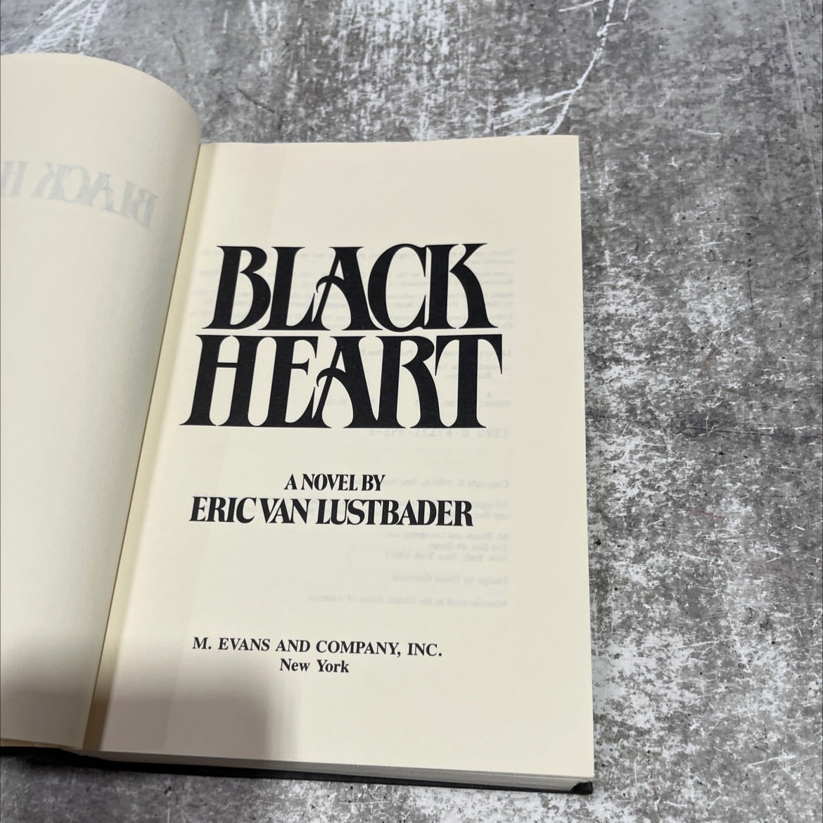 black heart book, by eric van lustbader, 1983 Hardcover image 2