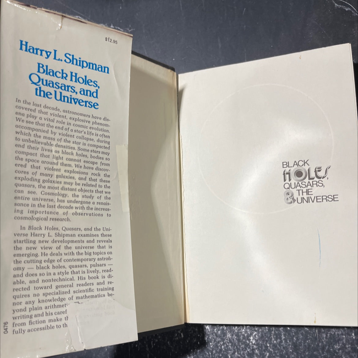 black holes, quasars & the universe book, by harry l. shipman, 1976 Hardcover image 4