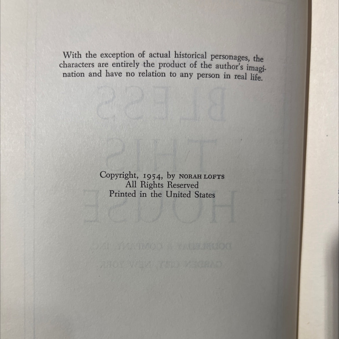 bless this house book, by norah lofts, 1954 Hardcover image 3