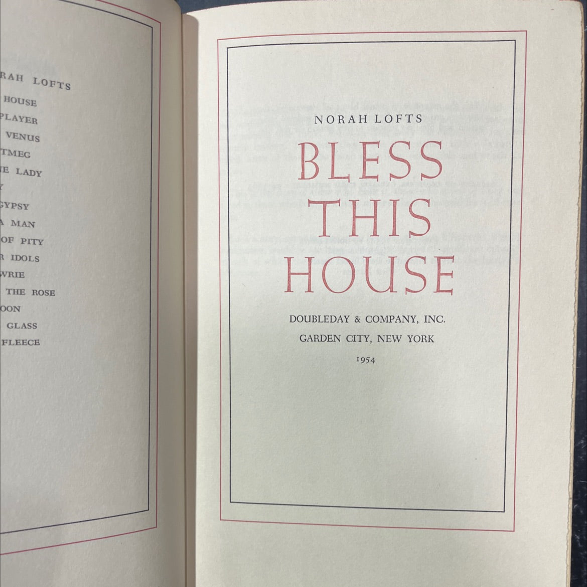 bless this house book, by norah lofts, 1954 Hardcover image 2
