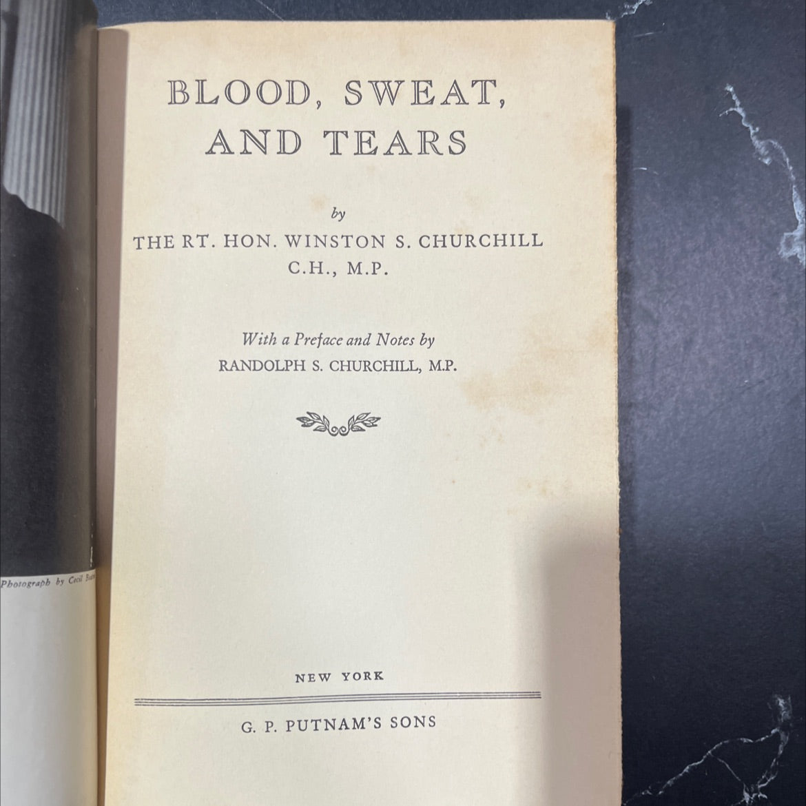 blood, sweat, and tears book, by winston s. churchill, 1941 Hardcover image 2