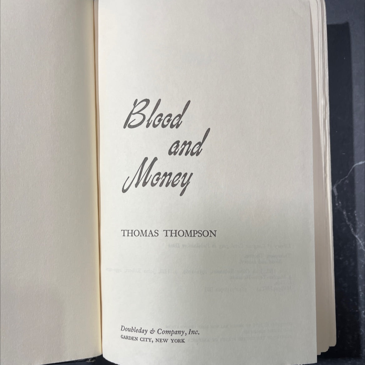 blood and money book, by thomas thompson, 1976 Hardcover image 2