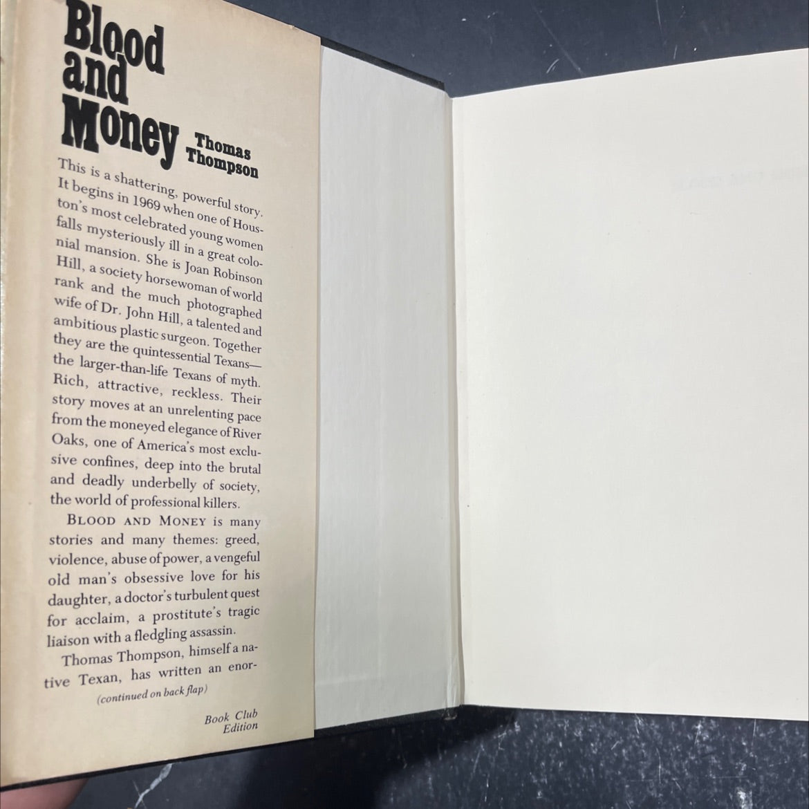 blood and money book, by thomas thompson, 1976 Hardcover image 4