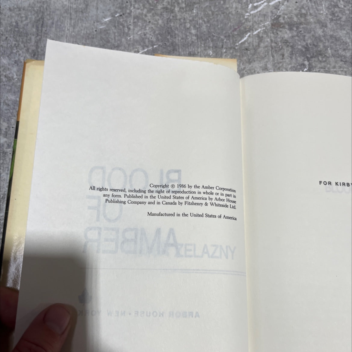blood of amber book, by roger zelazny, 1986 Hardcover image 3