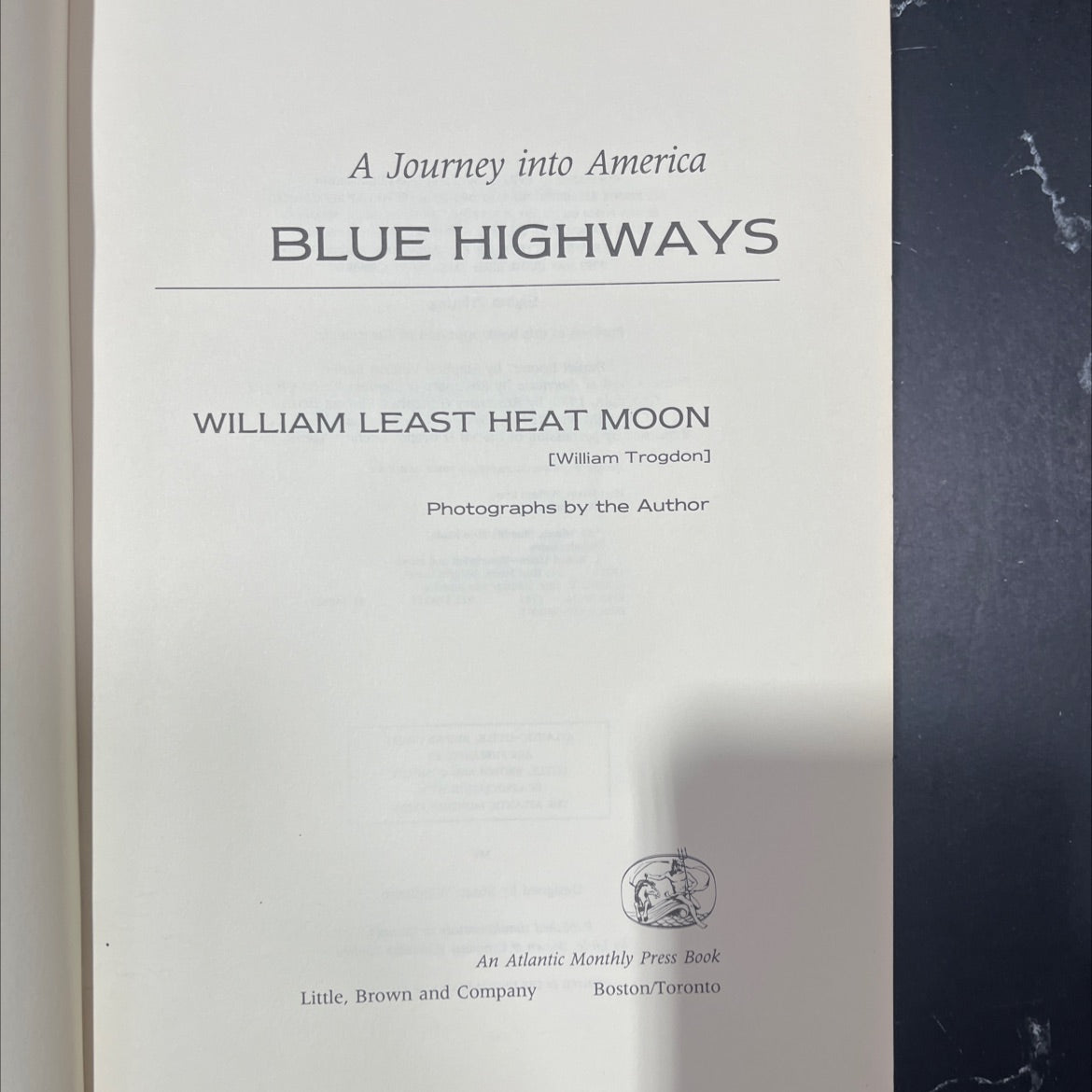 blue highways book, by william least heat moon, 1982 Hardcover image 2