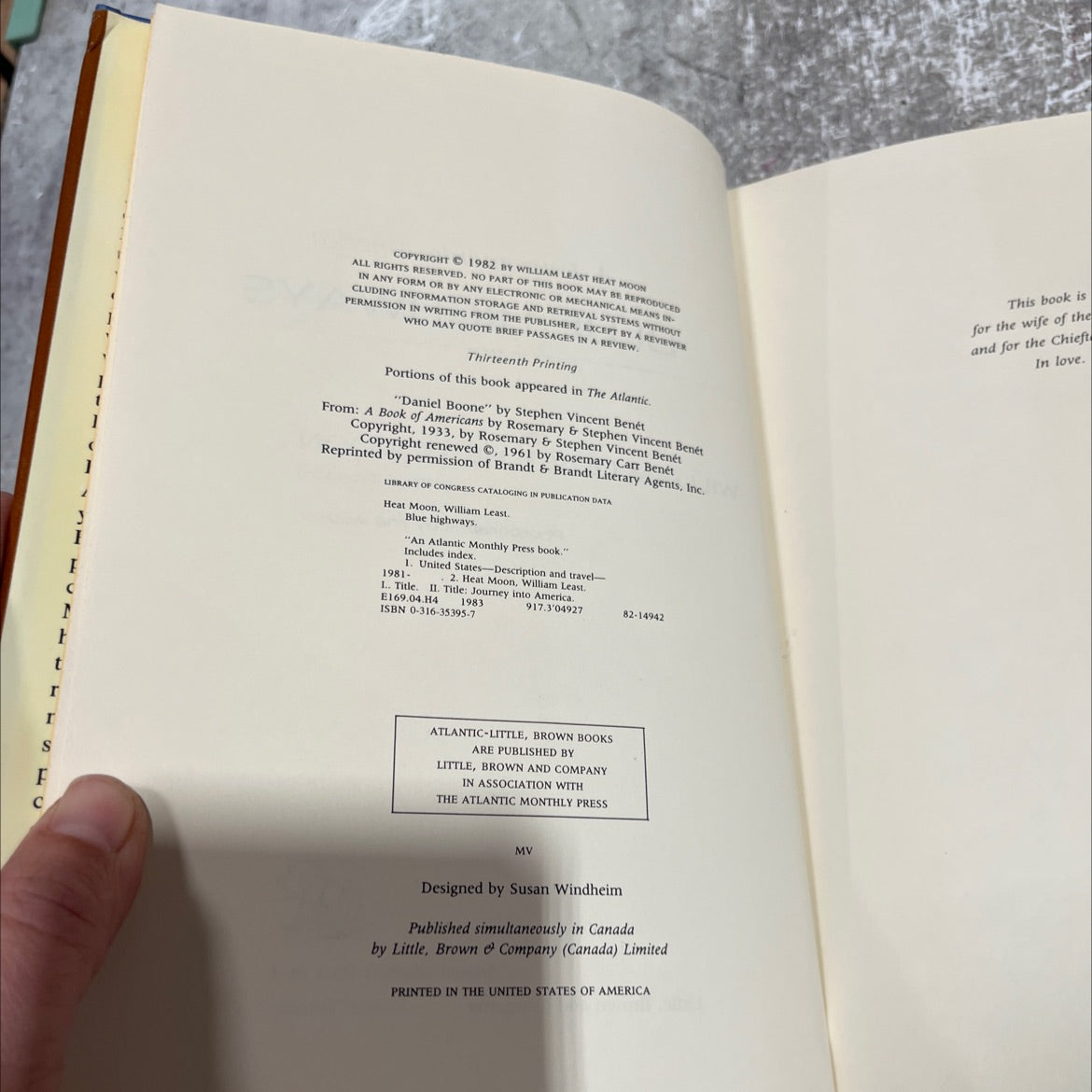 blue highways book, by william least heat moon, 1982 Hardcover image 3