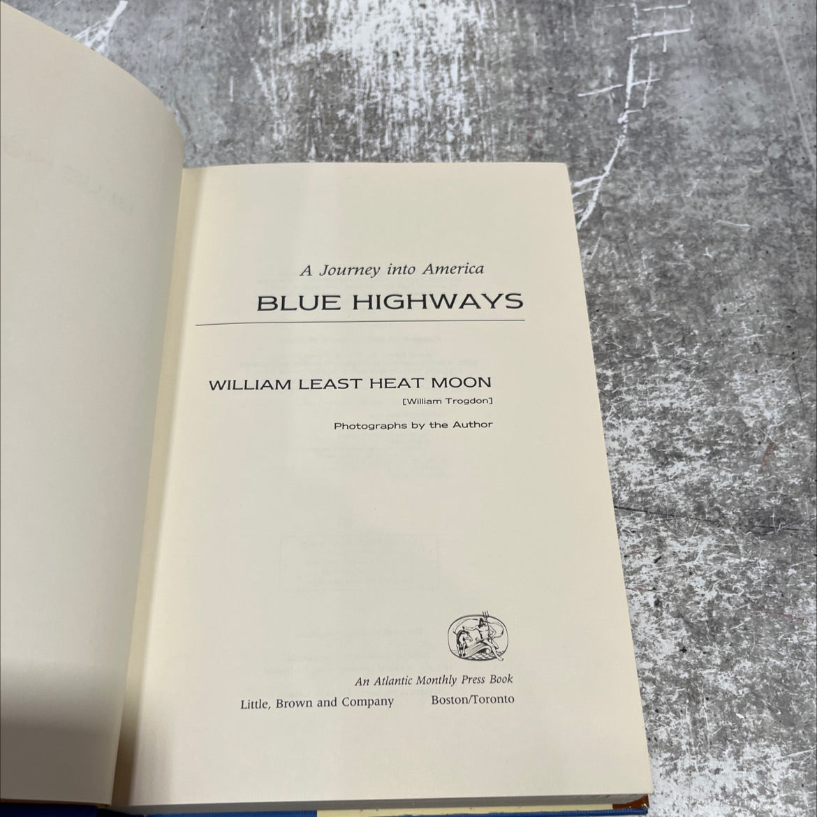 blue highways book, by william least heat moon, 1982 Hardcover image 2