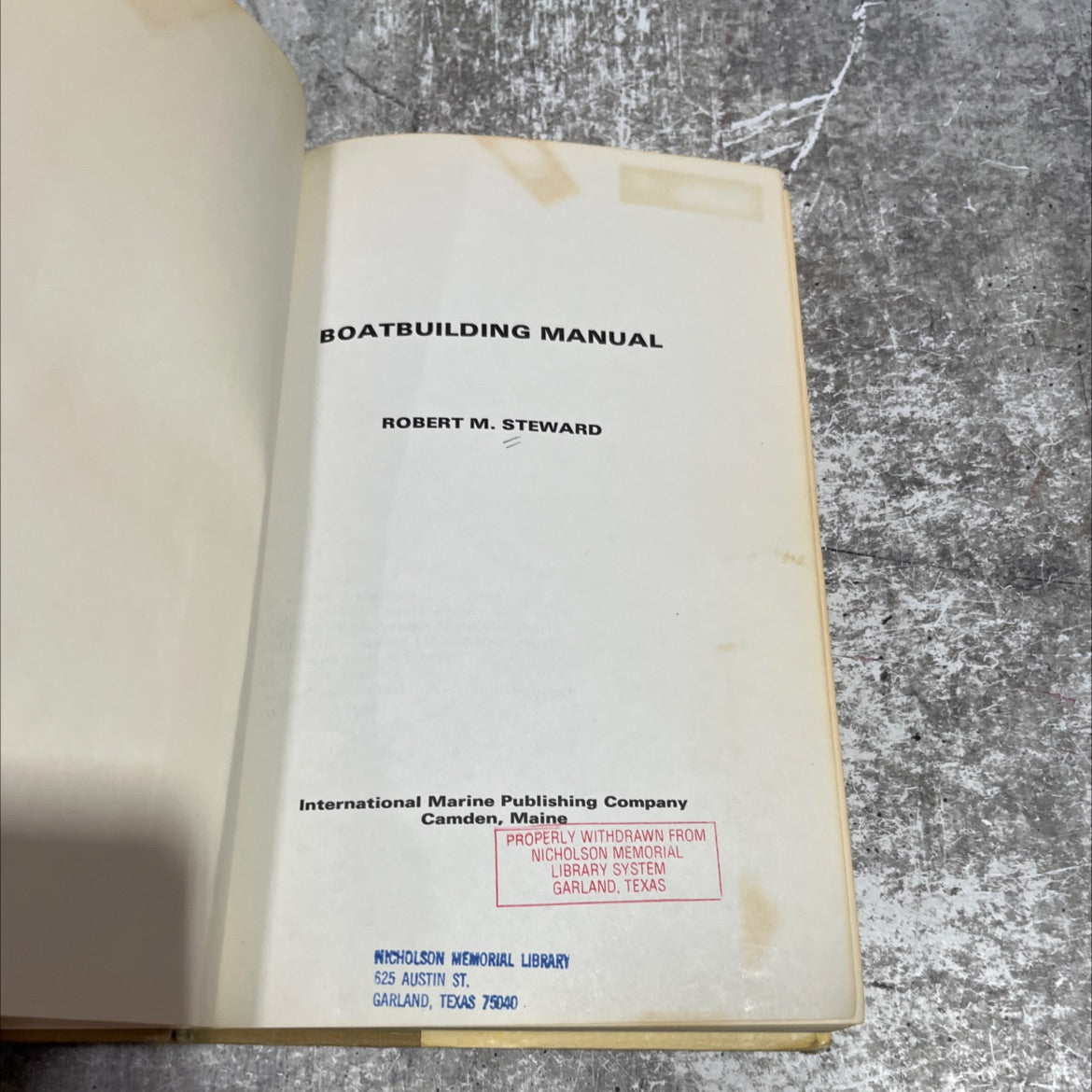 boatbuilding manual book, by robert m. steward, 1970 Hardcover image 2