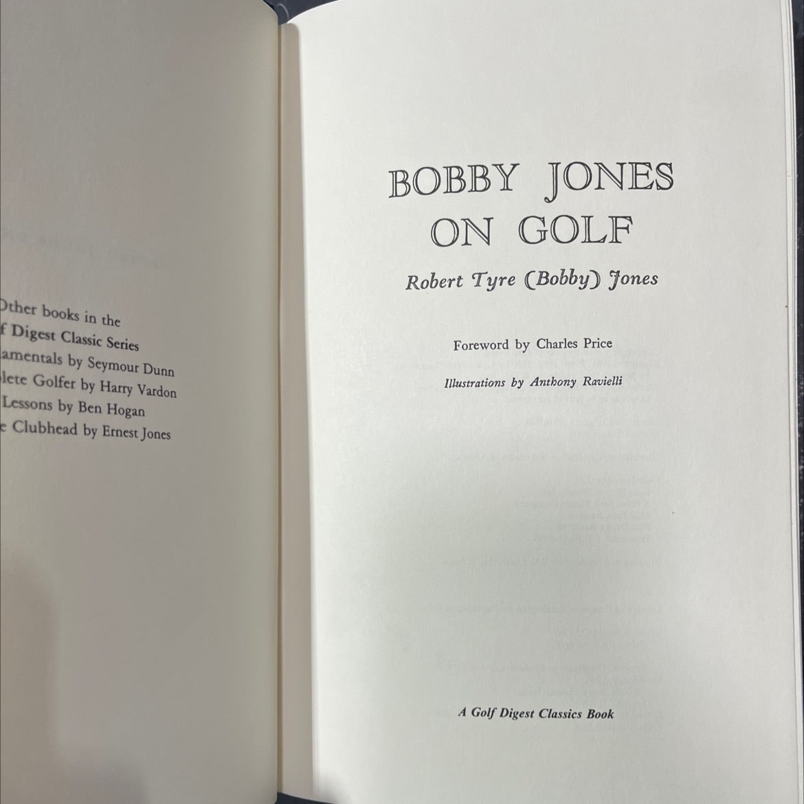 bobby jones on golf book, by robert tyre jones, 1989 Hardcover image 2
