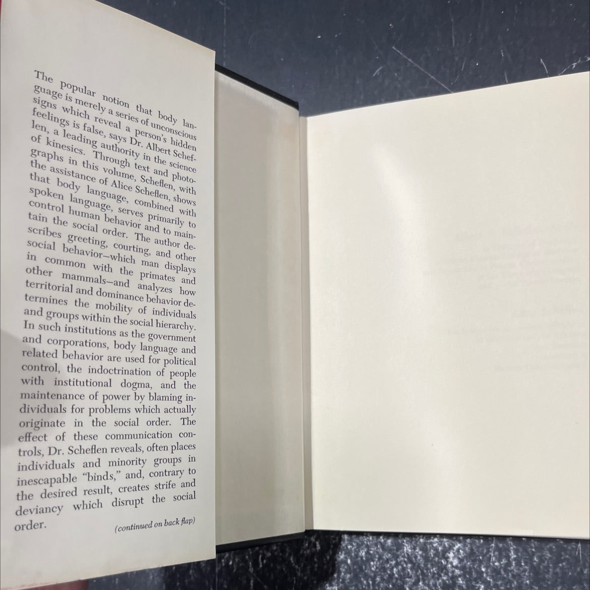 body language and social order book, by Albert E. Scheflen, M.D. with Alice Scheflen, 1972 Hardcover image 4