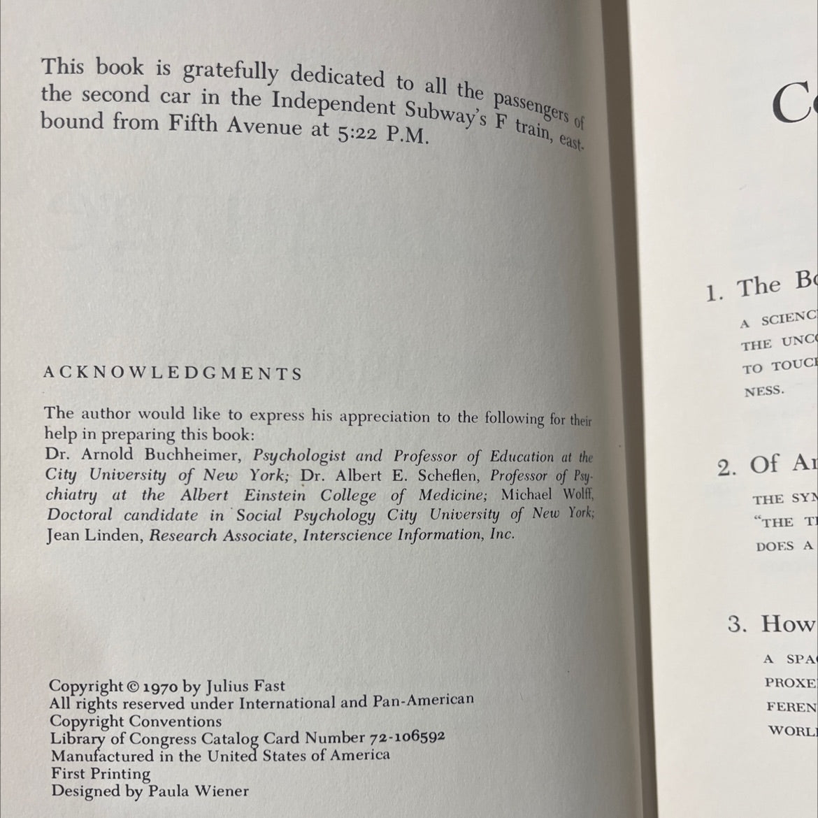 body language book, by Julius Fast, 1970 Hardcover image 3