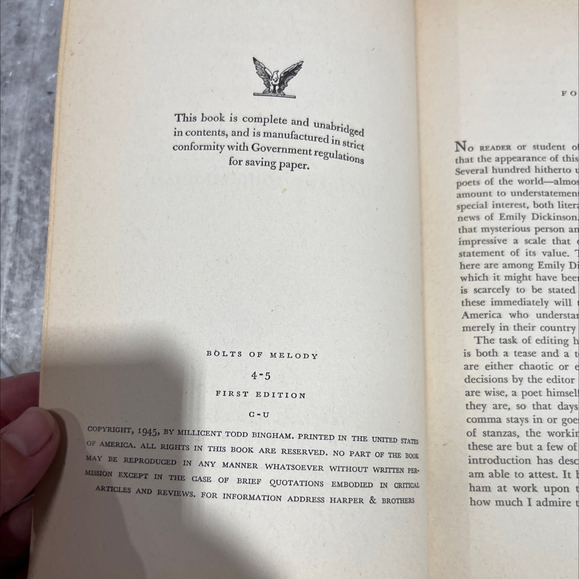 bolts of melody book, by emily dickinson, 1945 Hardcover image 3