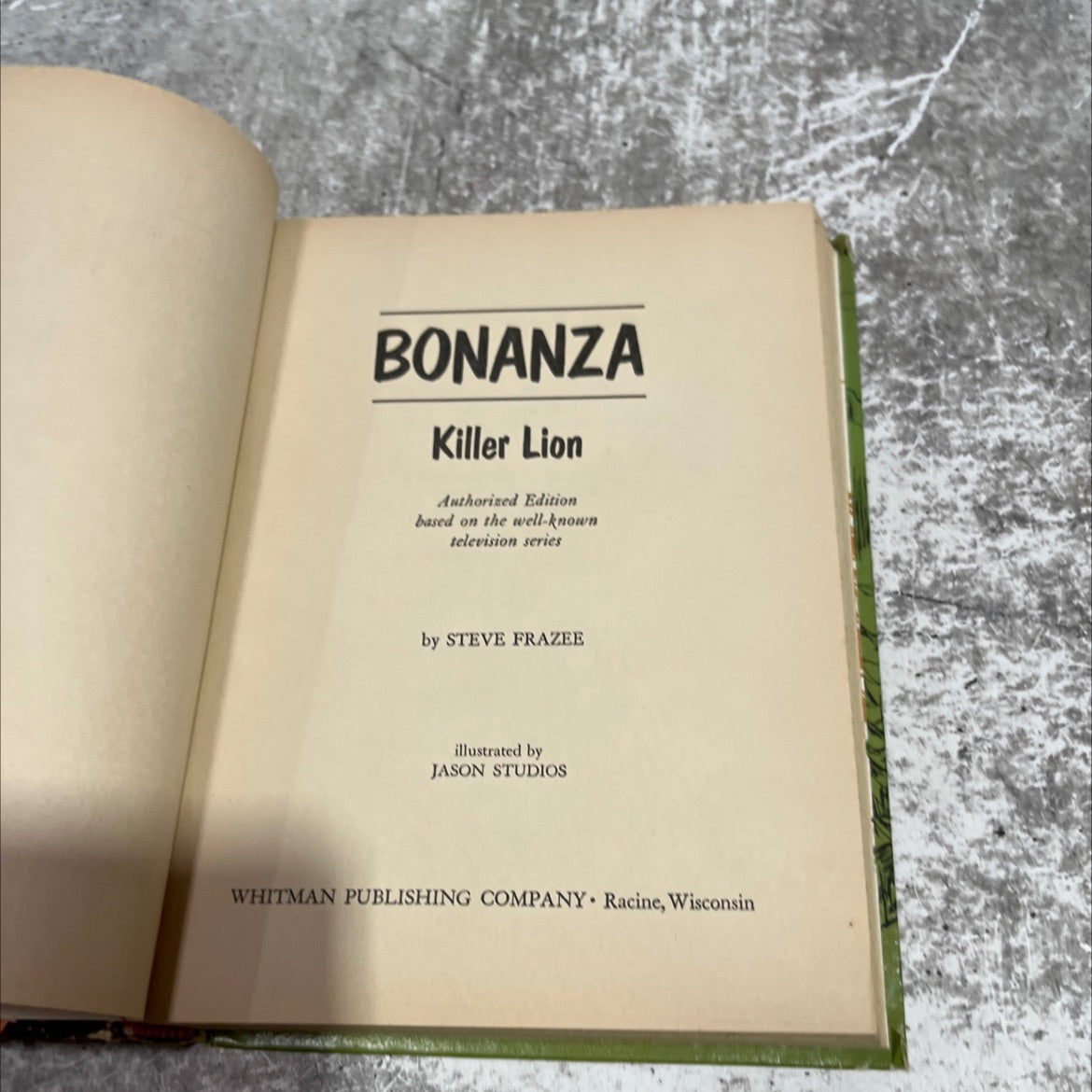 bonanza killer lion book, by steve frazee, 1966 Hardcover image 2