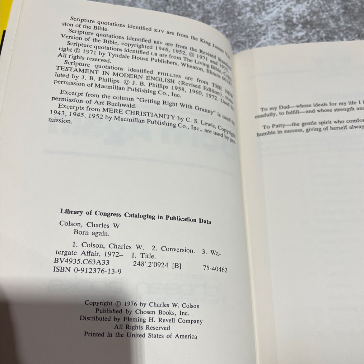 born again book, by charles w. colson, 1976 Hardcover image 3