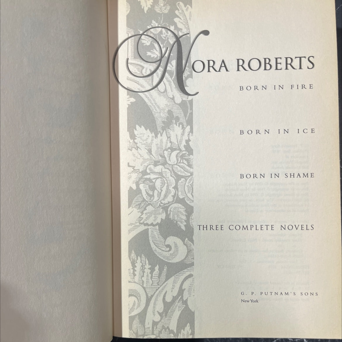 born in fire born in ice born in shame three complete novels book, by Nora Roberts, 1996 Hardcover image 2