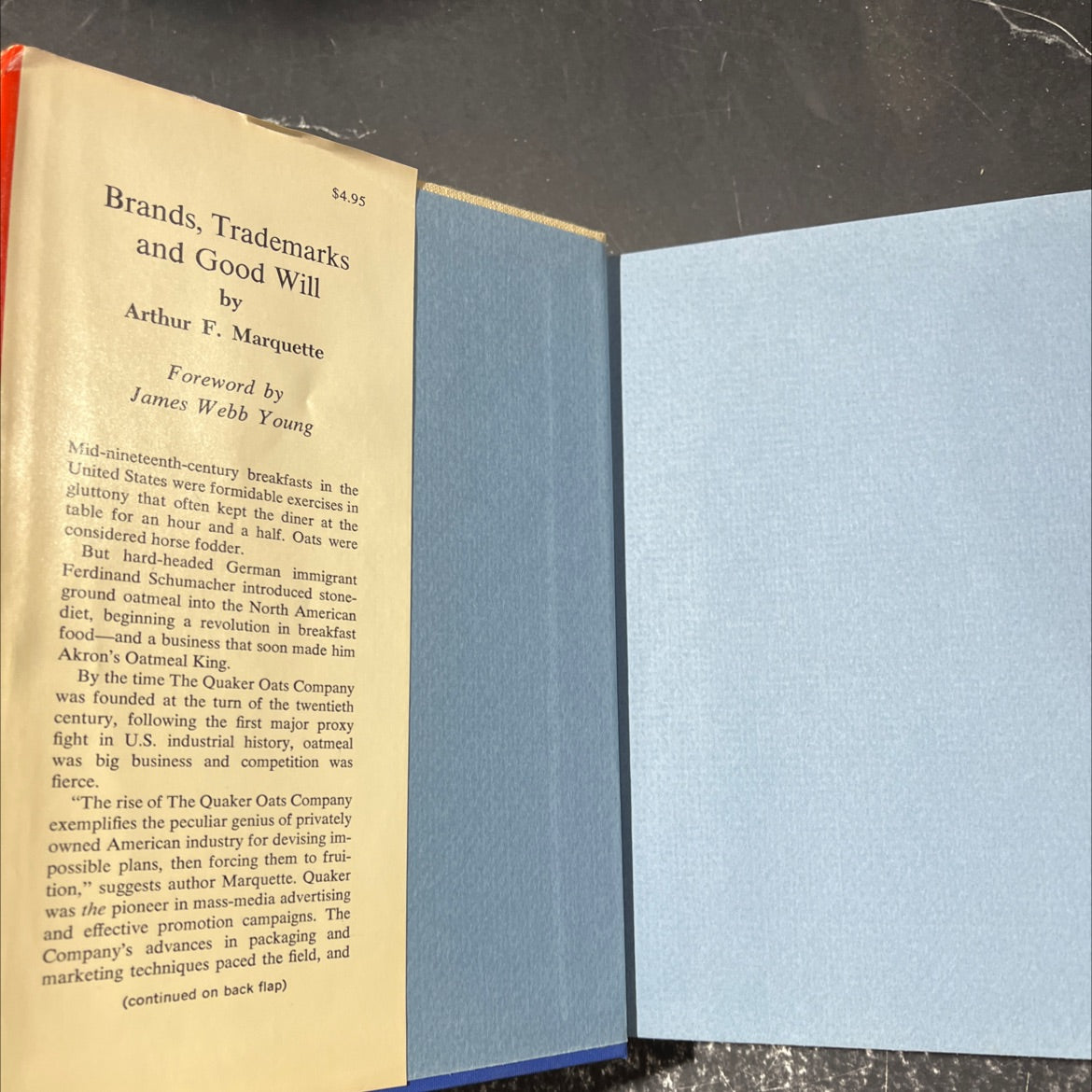 brands, trademarks and good will the story of the quaker oats company book, by Arthur F. Marquette, 1967 Hardcover image 4