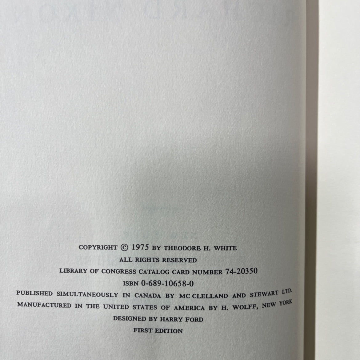 breach of faith the fall of richard nixon book, by theodore h. white, 1975 Hardcover image 3