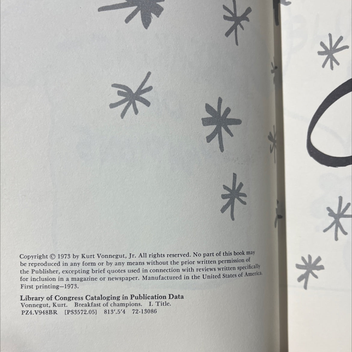 breakfast of champions book, by Kurt Vonnegut, 1973 Hardcover, First Edition, Vintage image 3