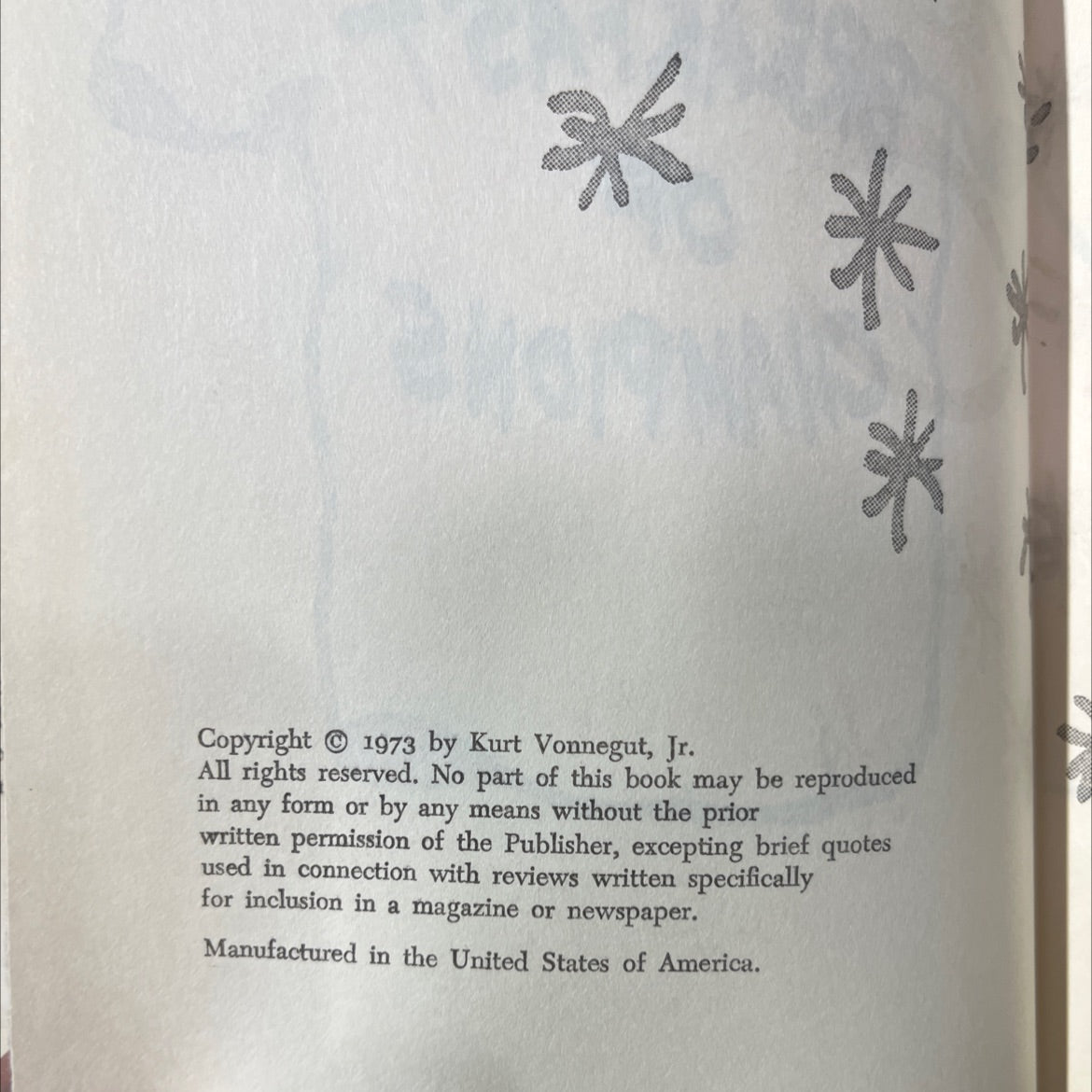 breakfast of champions book, by kurt vonnegut, jr., 1973 Hardcover image 3