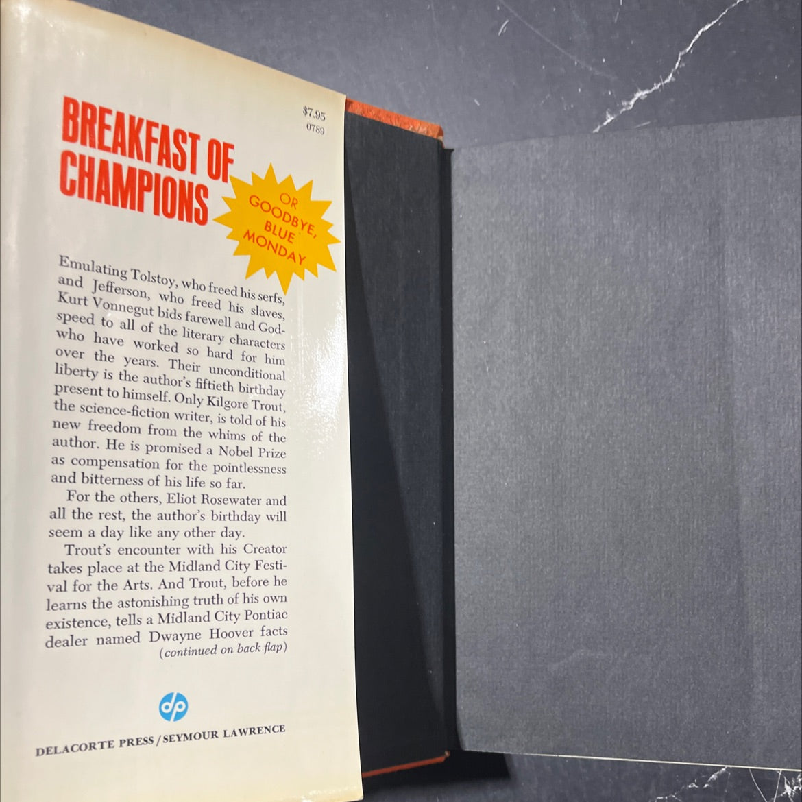 breakfast of champions book, by Kurt Vonnegut, 1973 Hardcover, First Edition, Vintage image 4