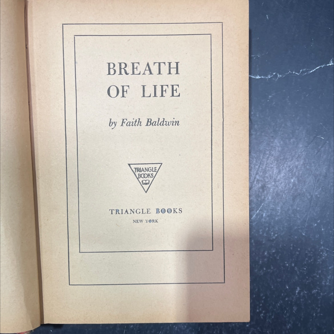 breath of life book, by faith baldwin, 1947 Hardcover image 2