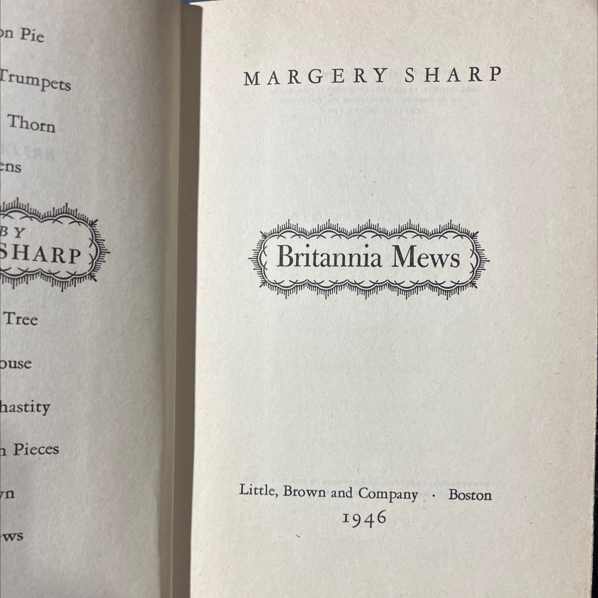 britannia mews book, by margery sharp, 1946 Hardcover image 2