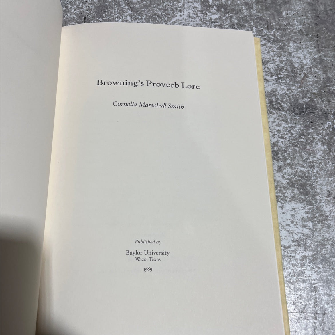 browning's proverb lore book, by cornelia marschall smith, 1989 Hardcover image 2