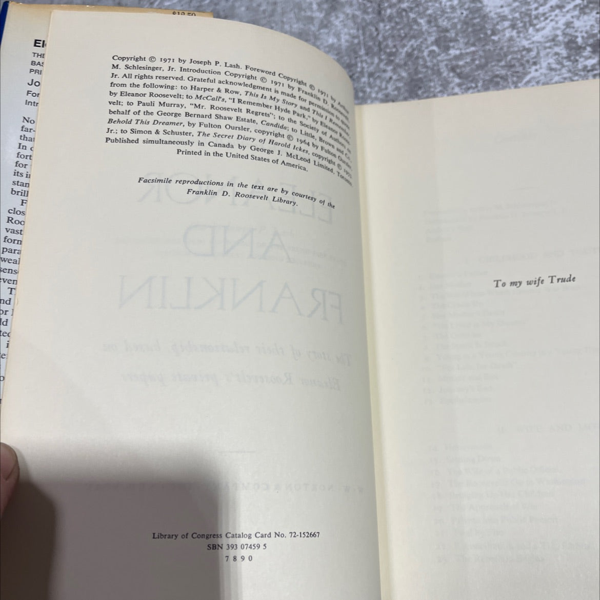 brush-fire peace: a memoir book, by joseph p. lash, 1971 Hardcover image 3