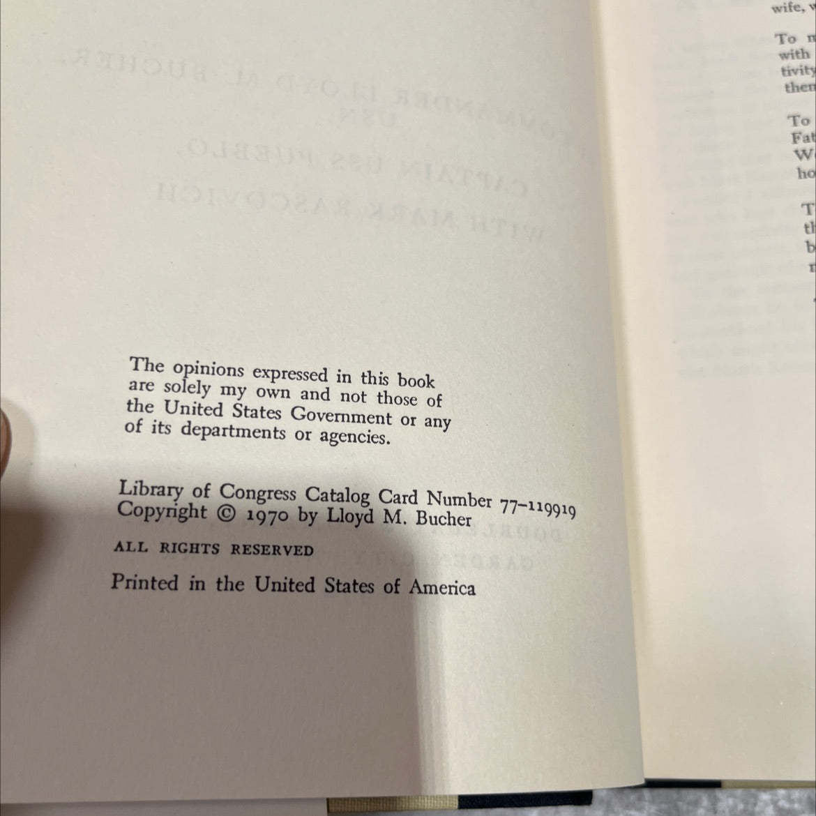bucher: my story book, by commander lloyd m. bucher, usn, 1970 Hardcover image 3