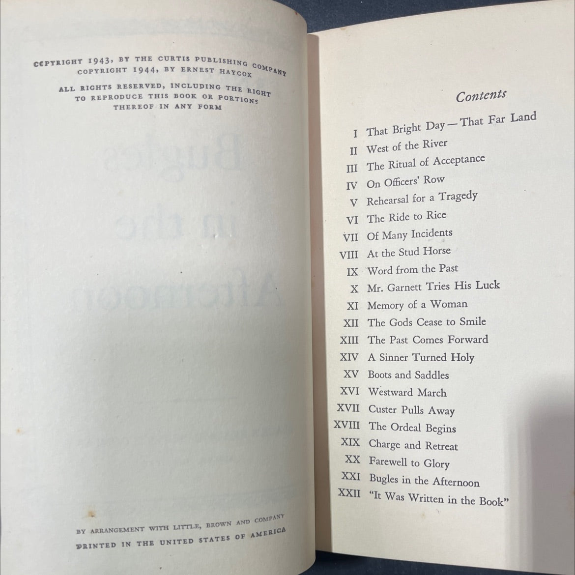 bugles in the afternoon book, by ernest haycox, 1944 Hardcover image 3