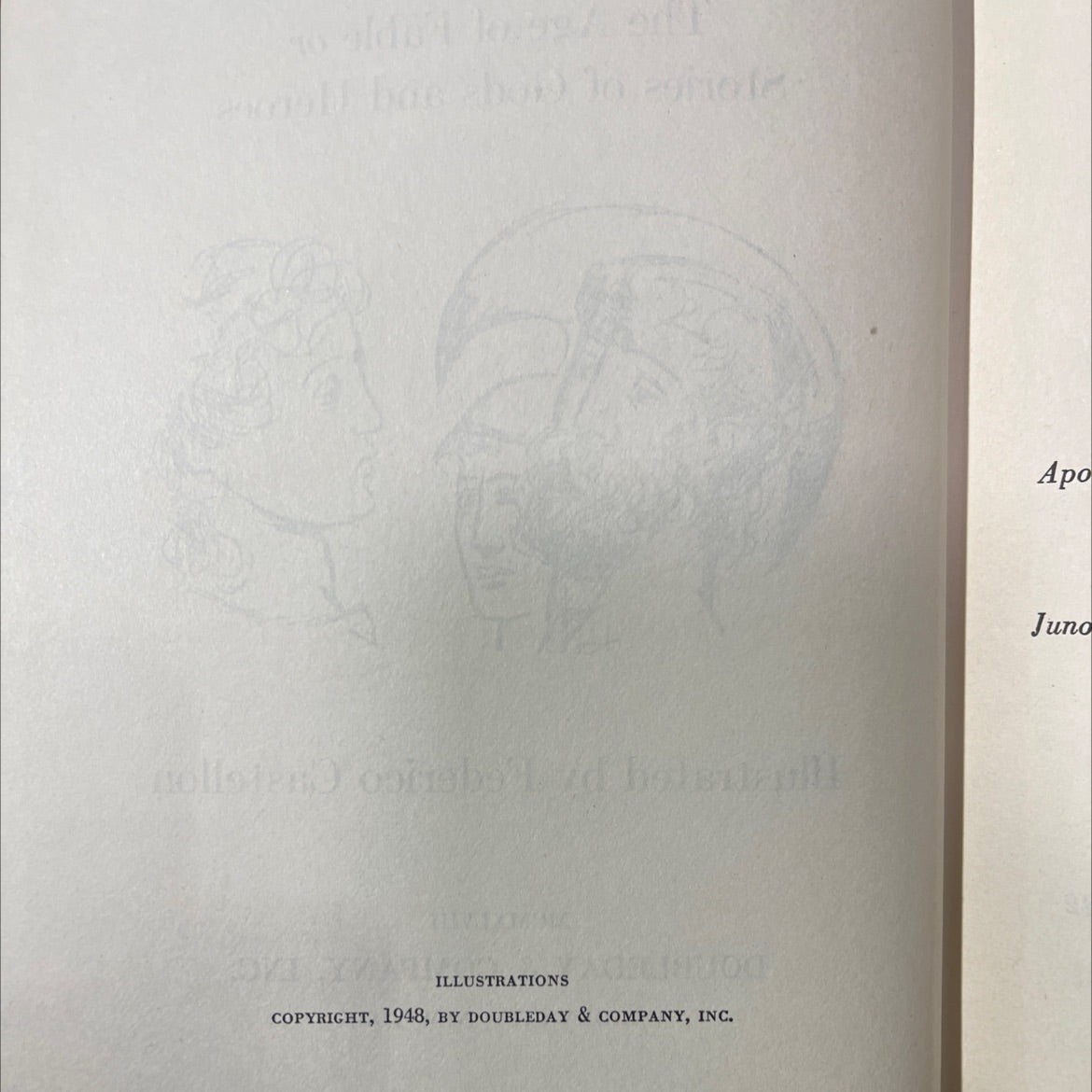 bulfinch's mythology the age of fable or stories of gods and heroes book, by unknown, 1948 Hardcover image 3