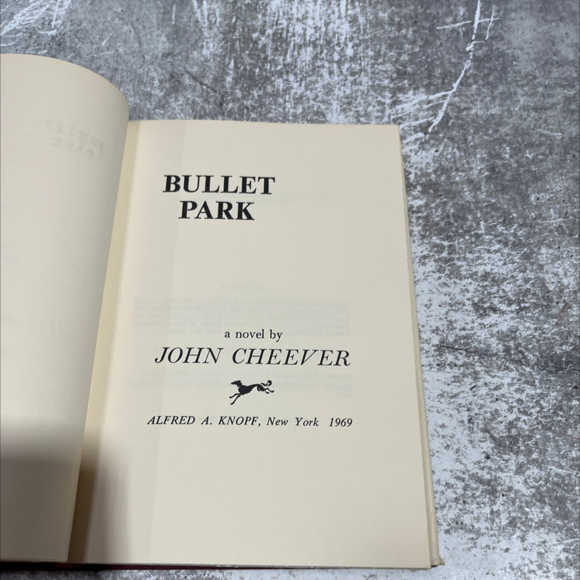 bullet park book, by john cheever, 1969 Hardcover image 2