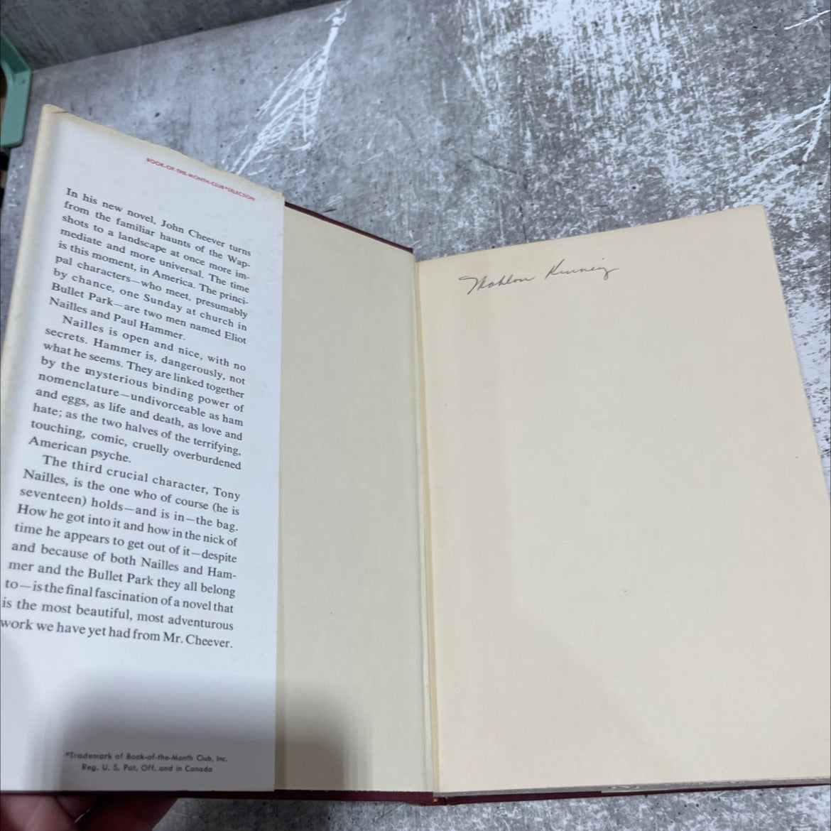 bullet park book, by john cheever, 1969 Hardcover image 4