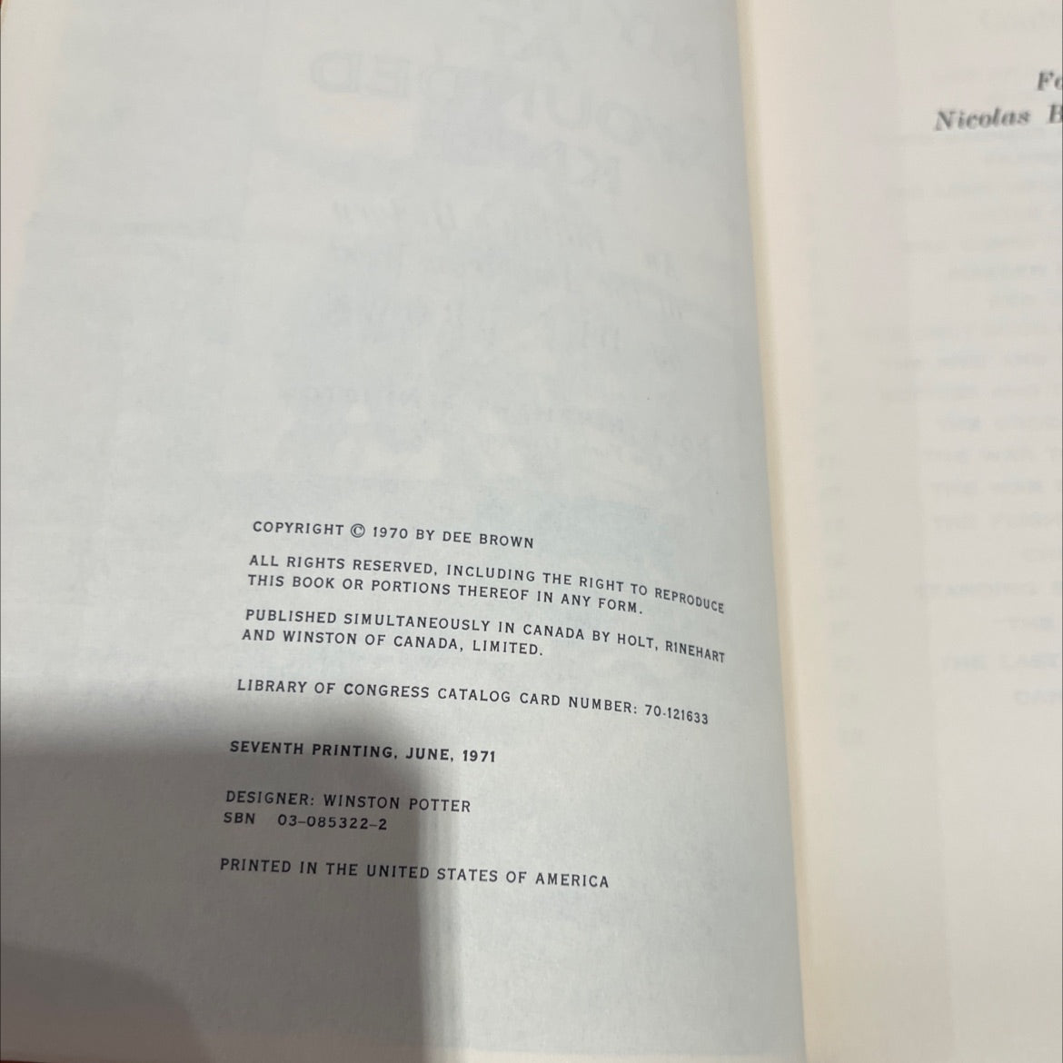 bury my heart at wounded knee an indian history of the american west book, by dee brown, 1970 Hardcover image 3