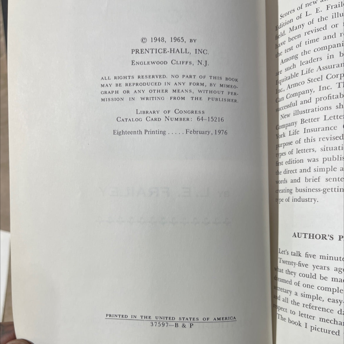 business letters revised edition book, by L. E. Frailey, 1976 Hardcover image 3