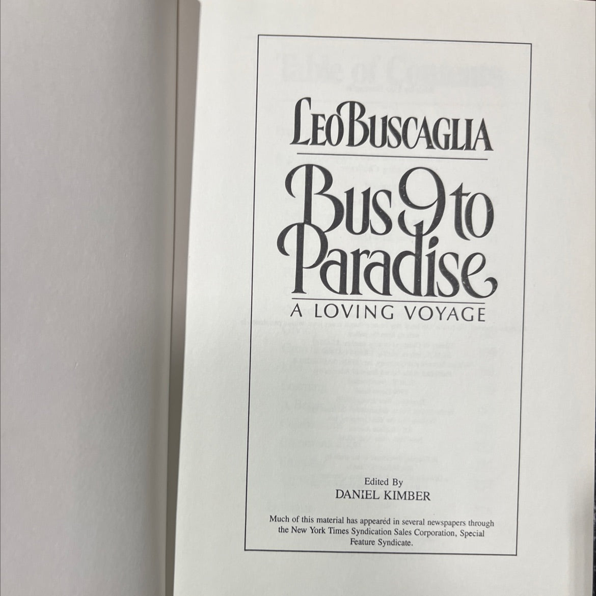busto paradise a loving voyage book, by leo buscaglia, 1986 Hardcover image 2
