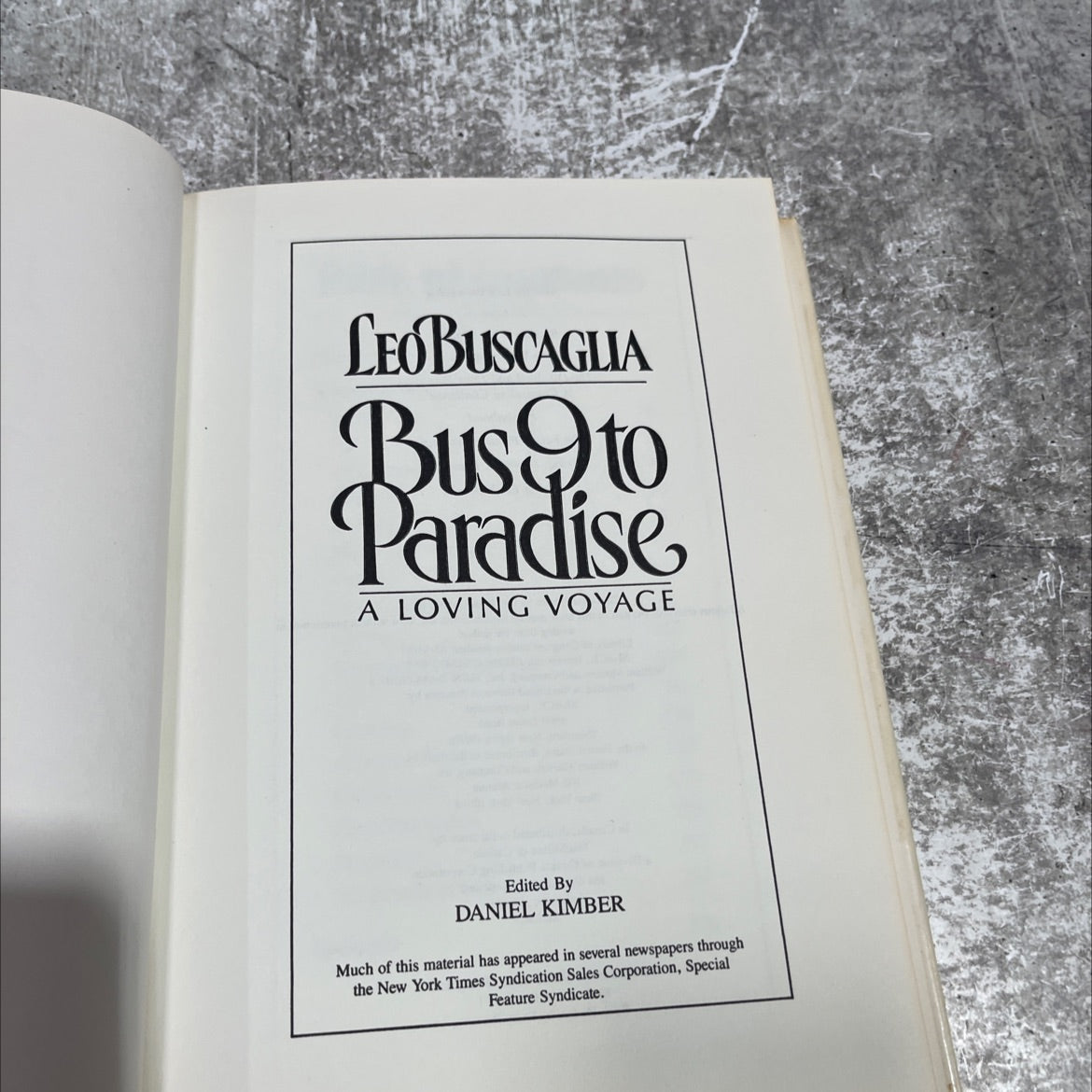 busto paradise a loving voyage book, by leo buscaglia, 1986 Hardcover image 2