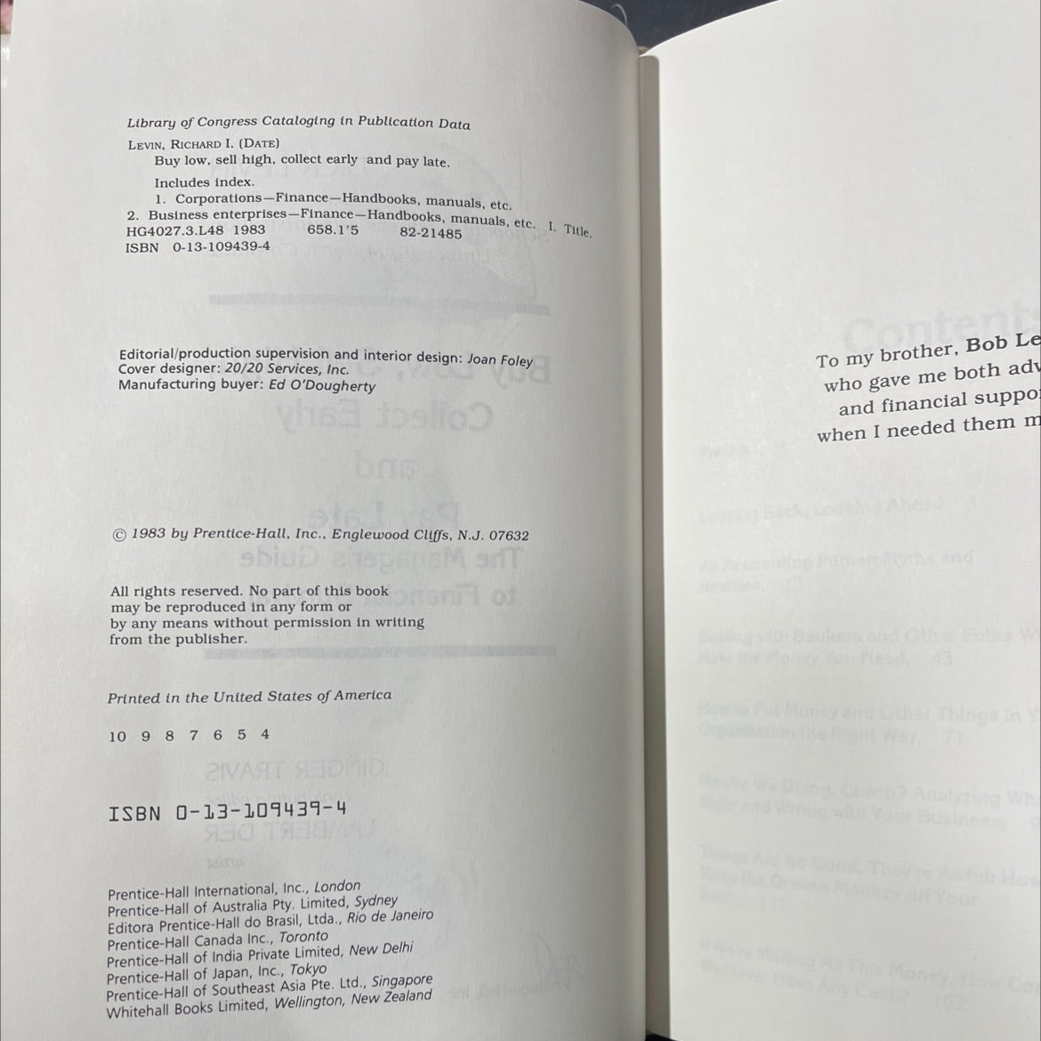 buy low, sell high, collect early and pay late book, by richard i. levin, 1983 Hardcover image 3