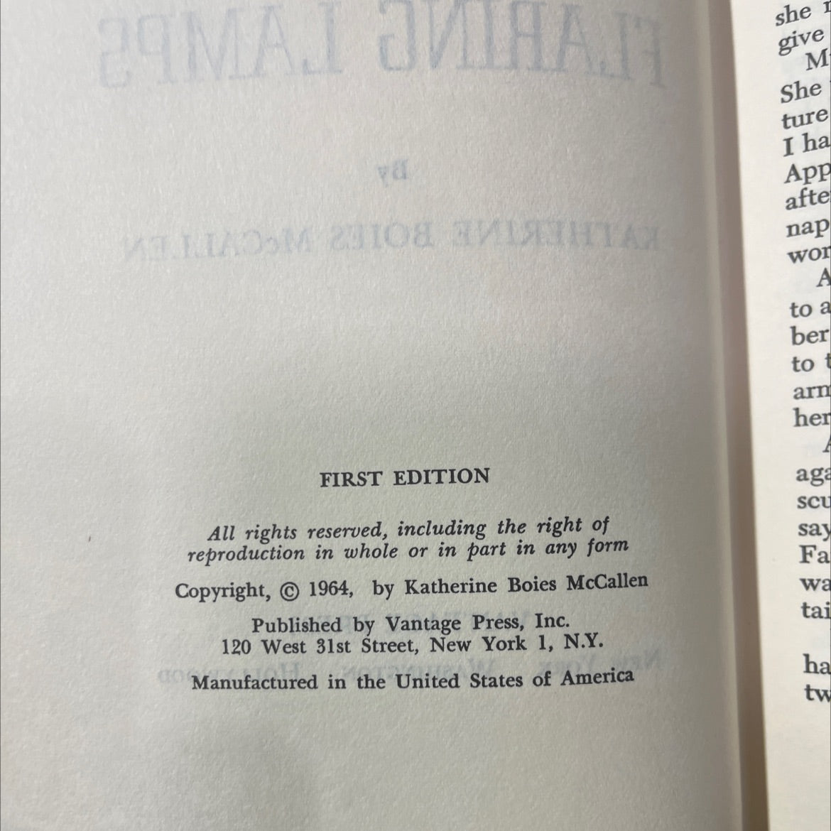 SIGNED by dim and flaring lamps book, by katherine boies mccallen, 1964 Hardcover, First Edition, Vintage image 3