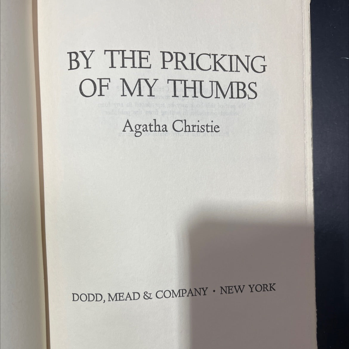 by the pricking of my thumbs book, by Agatha Christie, 1968 Hardcover image 2