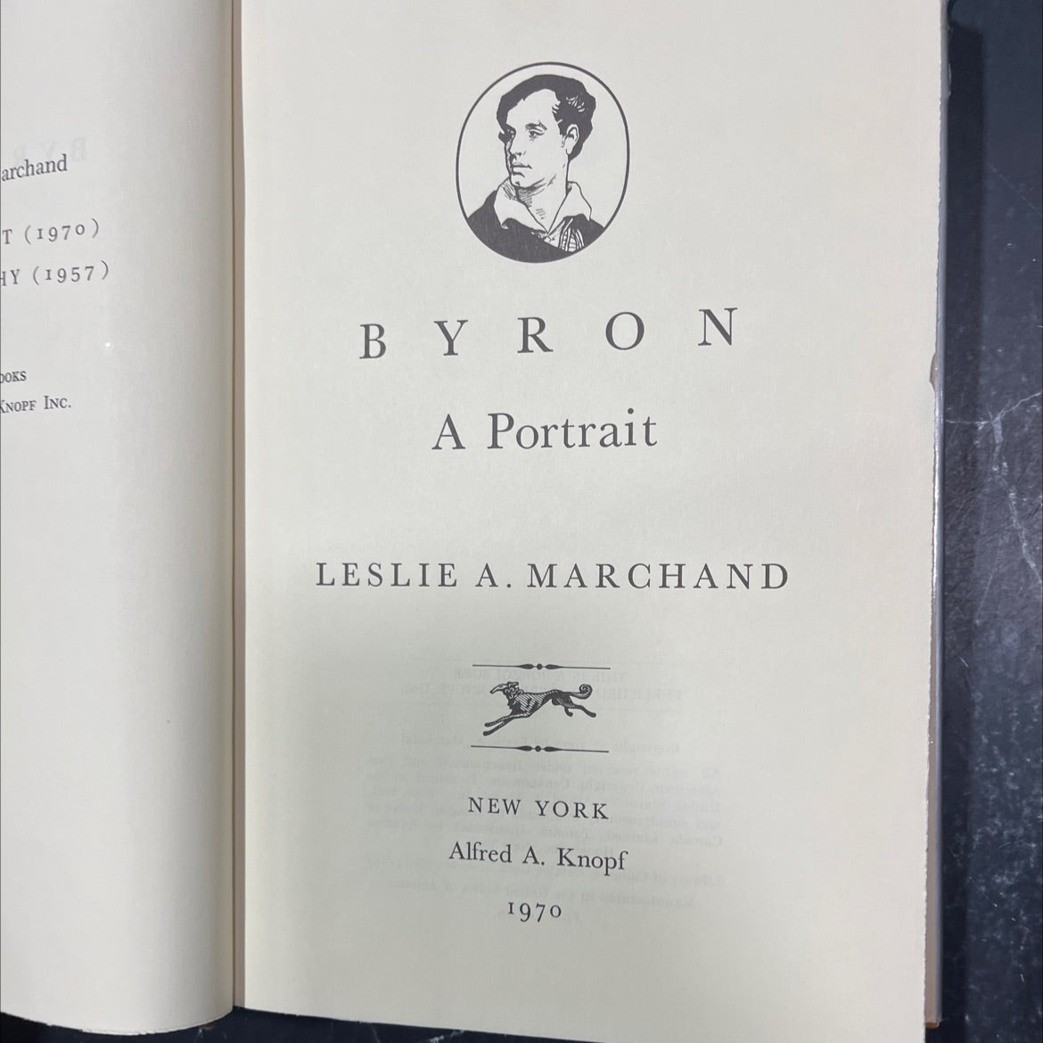 byron a portrait book, by leslie a. marchand, 1970 Hardcover image 2