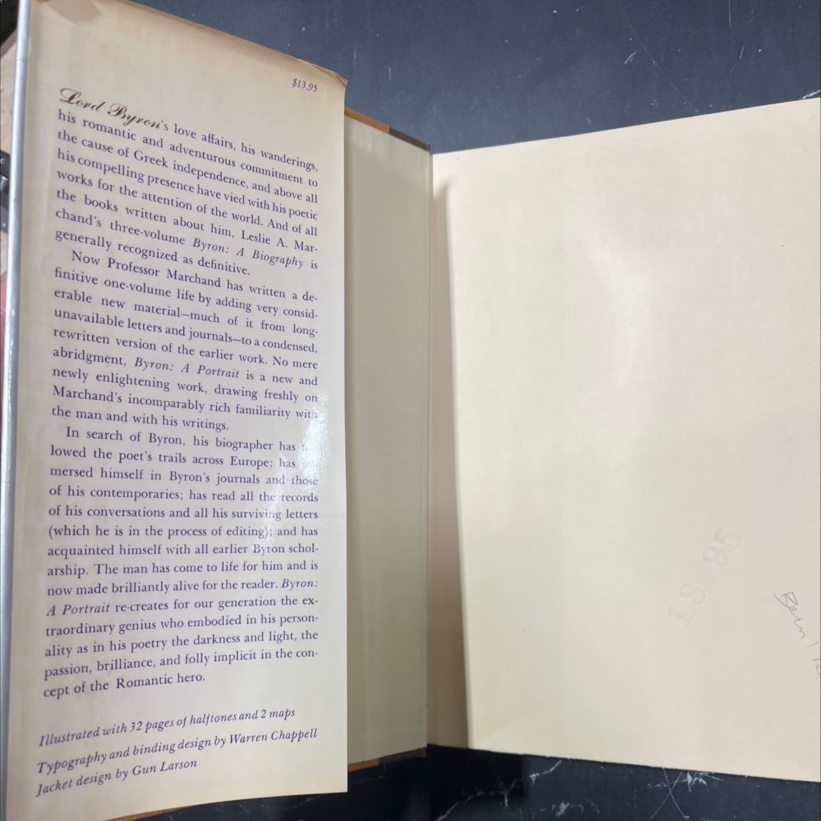 byron a portrait book, by leslie a. marchand, 1970 Hardcover image 4