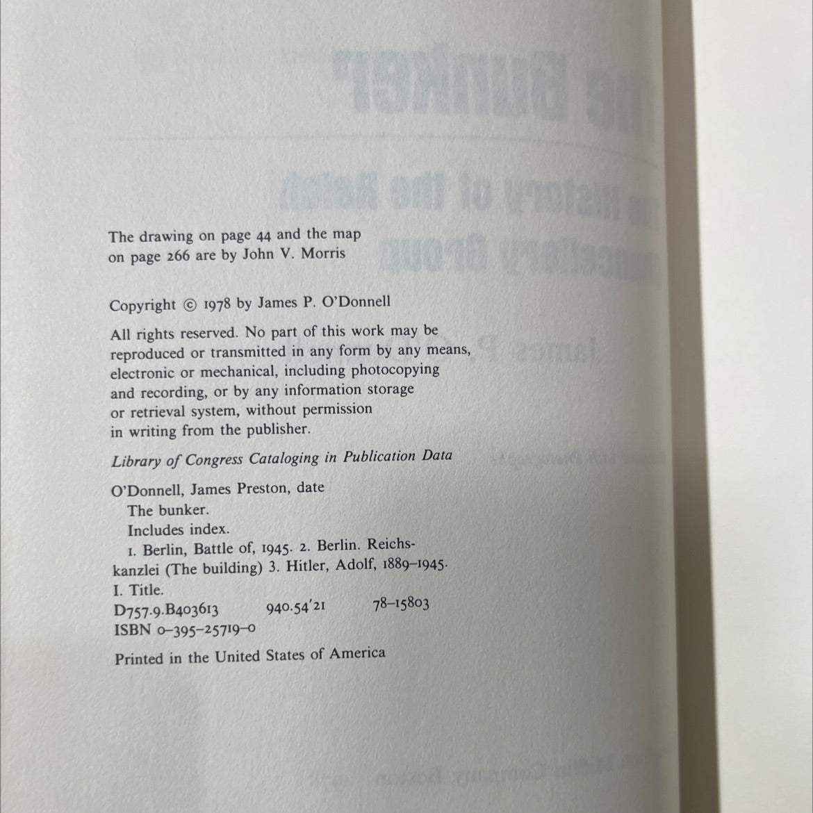 byzantium the bunker the history of the reich chancellery group book, by James P. O'Donnell, 1978 Hardcover image 3