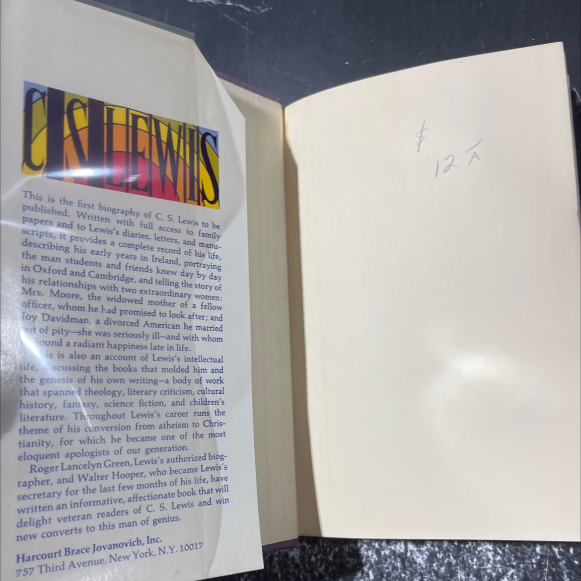 c. s. lewis; a biography book, by roger lancelyn green & walter hooper, 1974 Hardcover image 4