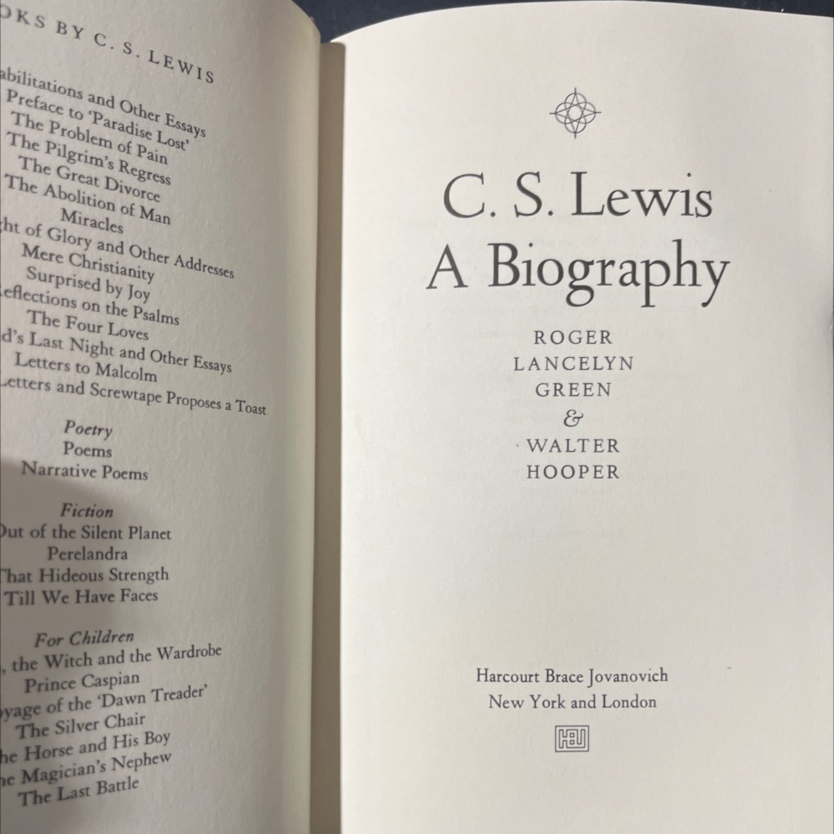 c. s. lewis; a biography book, by roger lancelyn green & walter hooper, 1974 Hardcover image 2